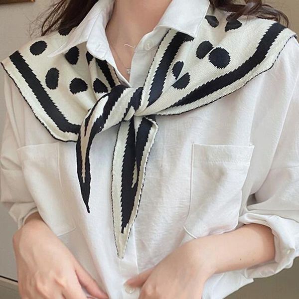 

scarves korean wool thicken cross knot dots warm knit shawl summer air conditioned room protect cervical spine cloak women scarf p89, Blue;gray