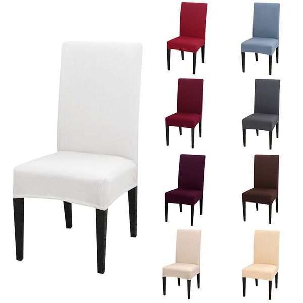 

solid color chair covers spandex dining room stretch seat cover protective case for restaurant banquet