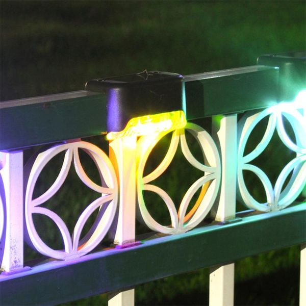 

4pcs waterproof solar deck step wall lights outdoor pathway patio stairs yard garden fence decorative lamps
