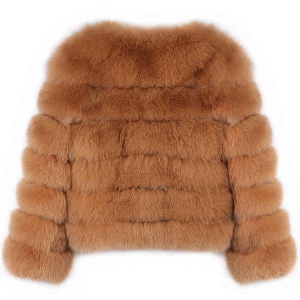 

yoloagain winter warm women real jacket ladies natural fur coat, Black