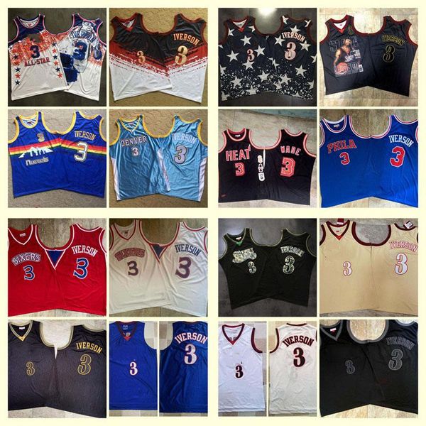 

basketball jerseys men allen iverson james closely embroidered,mitchell ness jersey, Black;red