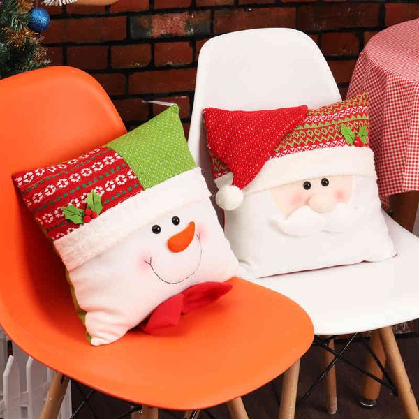 

christmas creative pillow snowman santa claus cushion sofa wool gift