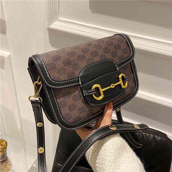 

2022 factory outlet online autumn and winter bag female new trend style single shoulder bag simple and versatile contrast color messenger