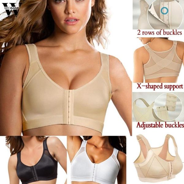 

bras posture corrector lift up bra women shockproof sports support fitness vest breathable underwear cross back corset, Red;black