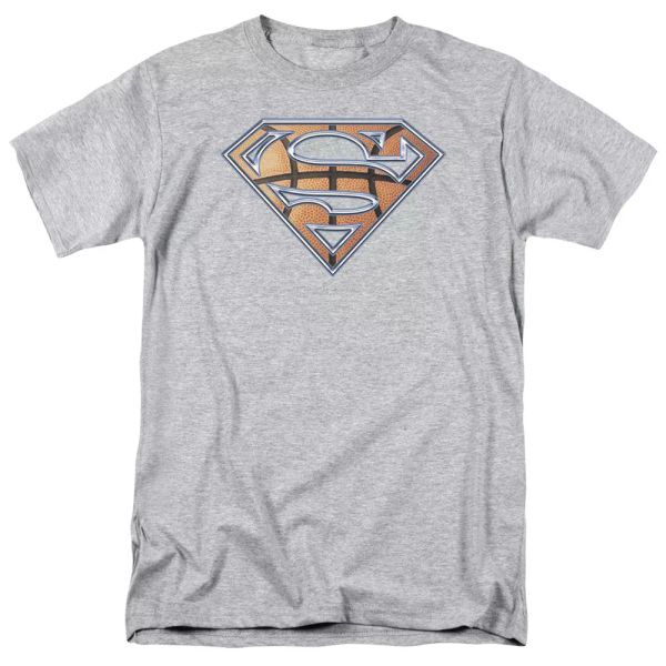 

superman basketball shield t-shirt dc comics sizes s-3x new, White;black
