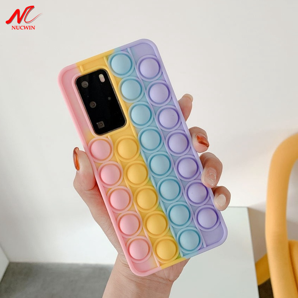 

lx brand push it bubble fidget reliver stress case for samsung galaxy s9 s10 s20 plus s21 note 20 ultra 9 10 a51 a12 silicone antistress
