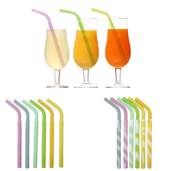 

drinking straws reusable spiral juice set flexible washable home party supplies