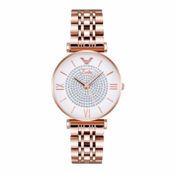 

wristwatches scottie women watches fashion casual ladies japan quartz diamond girl stainless steel bracelet dress wrist, Slivery;brown
