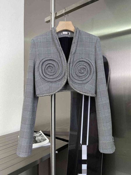 

milan runway jackets 2021 long sleeve v neck panelled designer brand same style women's outerwear 0619-20, Black;brown