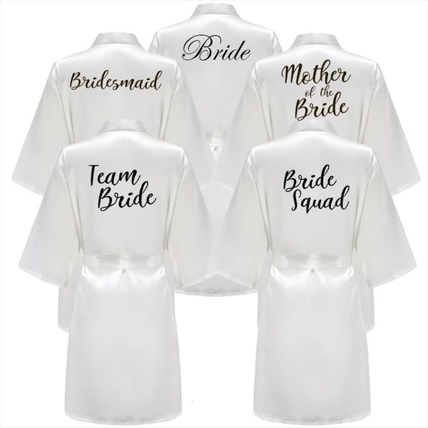 

white bathrobe bride satin womens sleepwears robe getting married hen party sisters sqaud mother wedding bridesmaid robes, Black;red