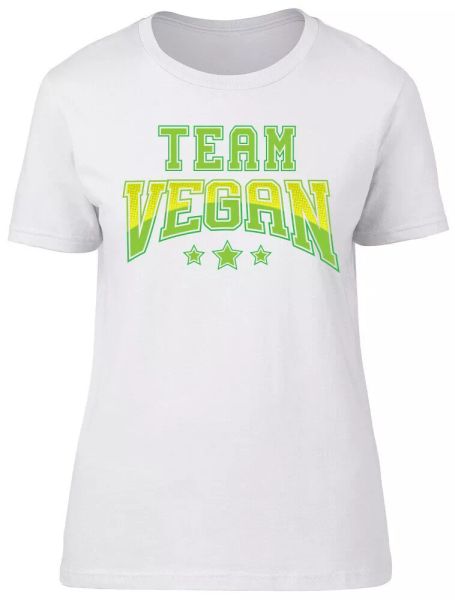 

team vegan ladies womens fitted t-shirt, White;black