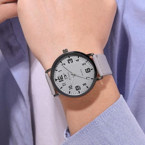 

wristwatches 2021 fashion men's watch leather strap ultra-thin quartz sport clock professional leisure relogio masculino, Slivery;brown
