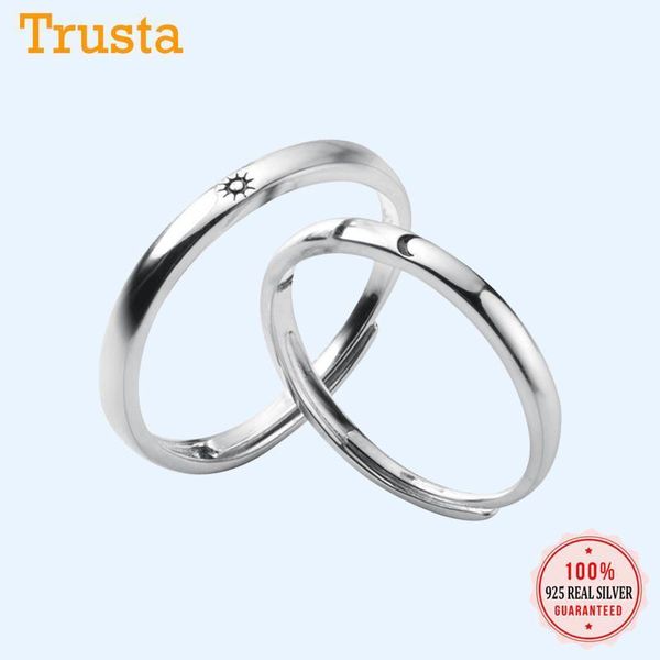 

trustdavis s925 couple lovers moon sun ring for man&women wedding rings fashion 100% 925 sterling silver jewelry wholesale da3821, Golden;silver
