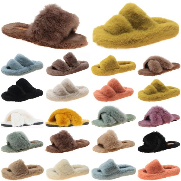 

2021 luxury women slides slippers shoes womens comfortable loafer black yellow slide slipper flat flip flops size 35-40 color38