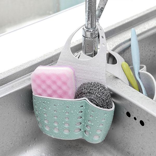

storage baskets two-tier adjustable button type sink hanging bag kitchen rack faucet sponge drain