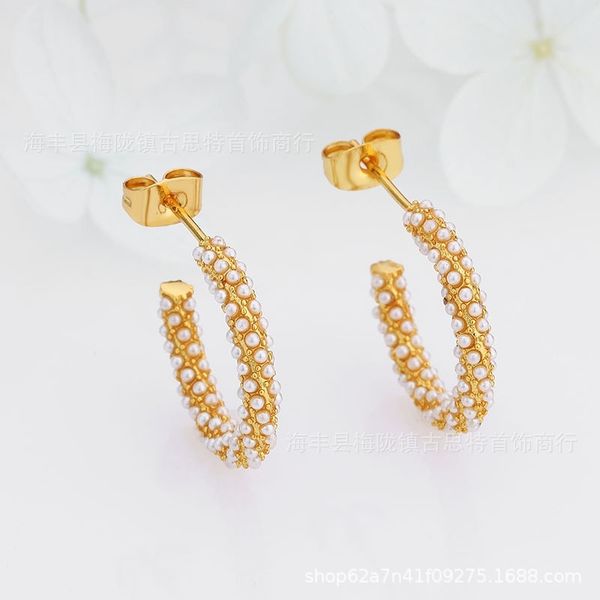 

70% off outlet online cel's new pearl style earrings, Golden