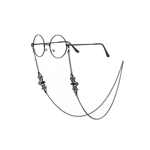 Hollow Bat Eyeglasses Chains Black Women Metal Sunglass Corrente para festa de presente Acessórios de moda Preço atacado