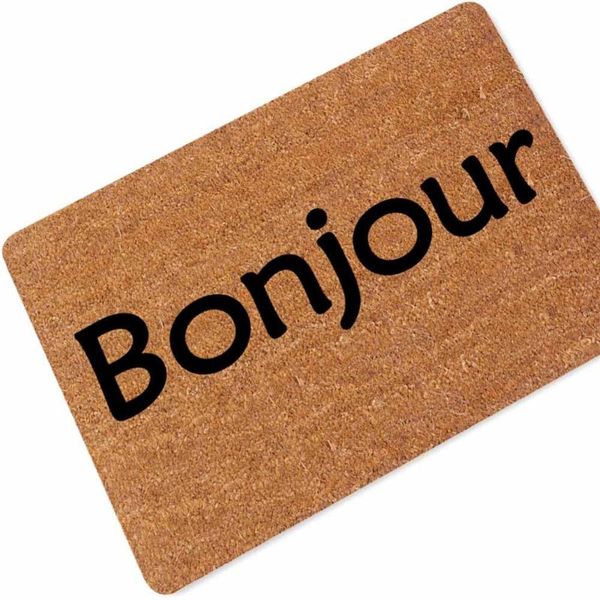 

carpets bonjour bienvenue printed rubber rug floor mat carpet home entrance doormat absorption bathroom rugs anti-slip