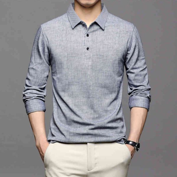 

men's t-shirts new polo shirt cotton breathable casual long sleeve shirts fashion patchwork male tees clothing designer gpue, White;black