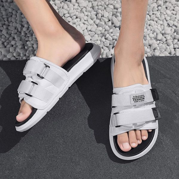 

summer fashion womens slippers outdoor breathable female casual shoes non-slip couples sandals soft bottom chanclas hombre, Black