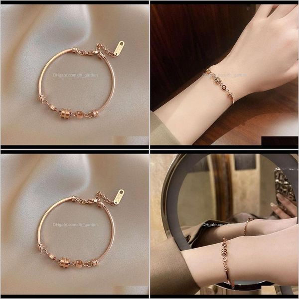 

other bracelets jewelry drop delivery 2021 titanium steel does not fade small manwaist rose gold feminine temperament net red lovers friends, Golden;silver