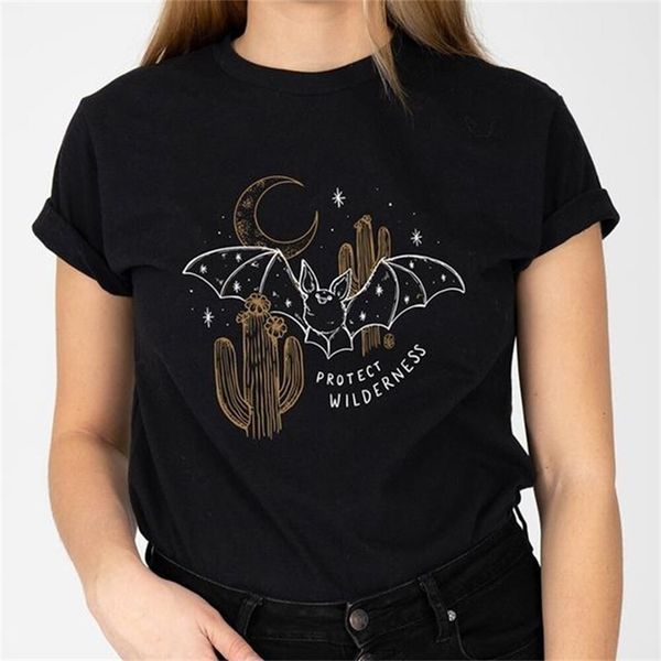 

protect wilderness save the cactus outdoor cotton t shirts women causal loose tshirt vintage woman clothes 210512, White