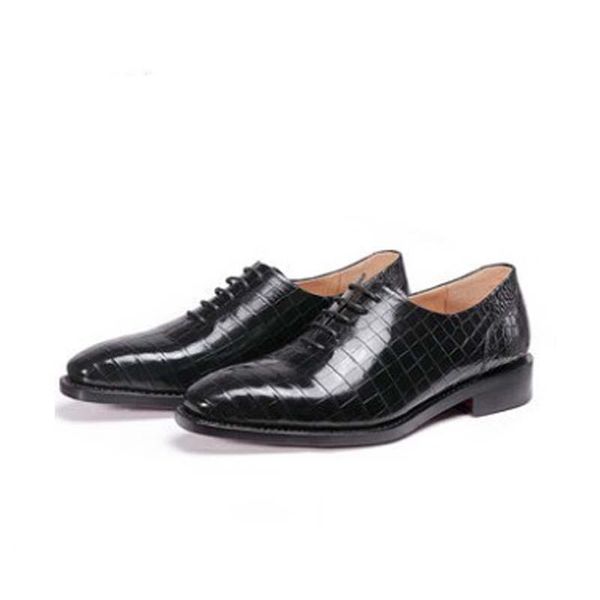 

dress shoes ouluoer import nile crocodile black lace-up men wedding shoe business formal leather