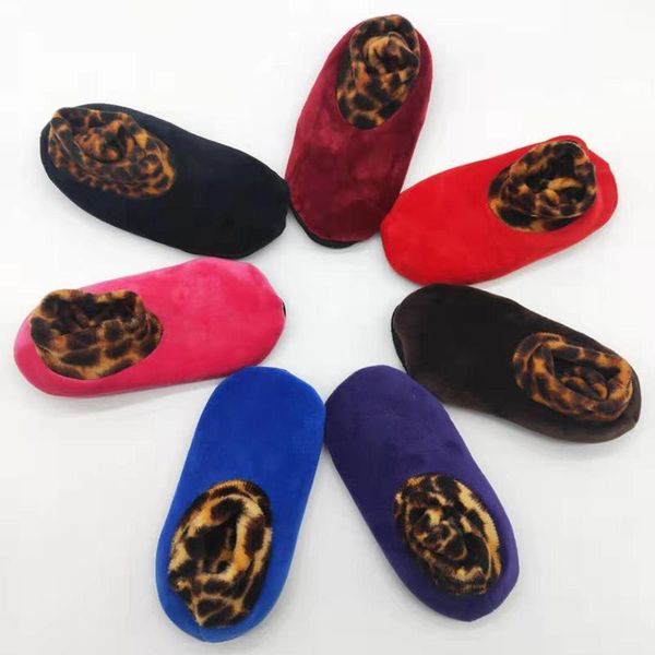 

sports socks toddler winter warm leopard print floor non slip home indoor slippers for kids baby &t8, Black