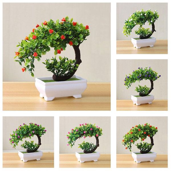 

am_ artificial gift fake potted plant bonsai ornament home garden decor flower decorative flowers & wreaths