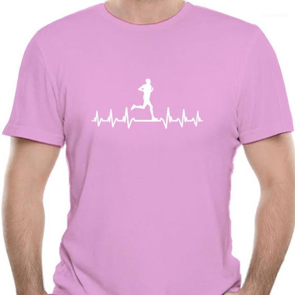 

men's t-shirts running t-shirt its in my heartbeat runners novelty marathon tee custom made shirt 0173r, White;black