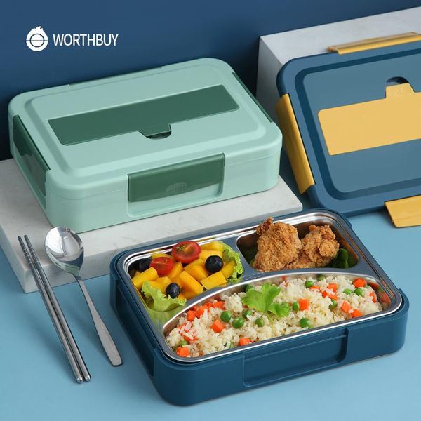 

dinnerware sets worthbuy japanese kids bento box 304 stainless steel lunch with compartments leakproof container tableware set
