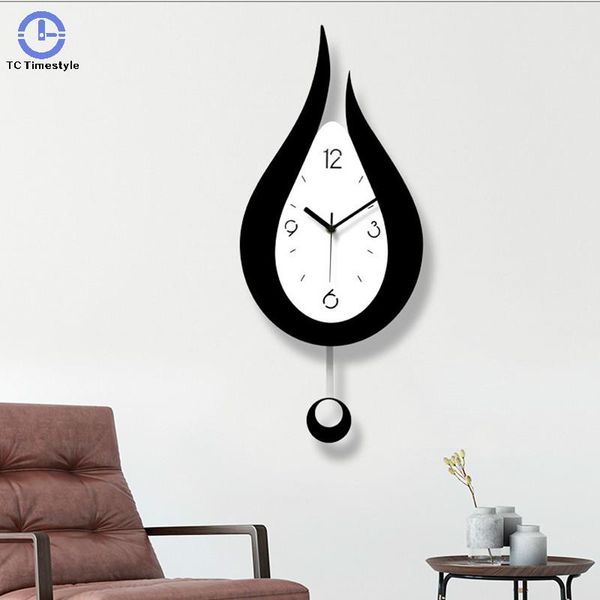 

wall clocks clock modern design nordic living room swing quartz water droplets bedroom silent watches home decoration personality