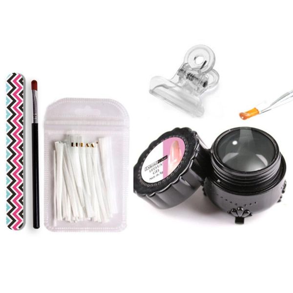 

nail art kits non-woven silks fiberglass gel tips extension fiber glass form tools kit mpwell