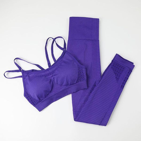 

yoga outfit 2pcs women sport suit gym set padded push-up sports bra seamless leggings for fitness workout running clothing
