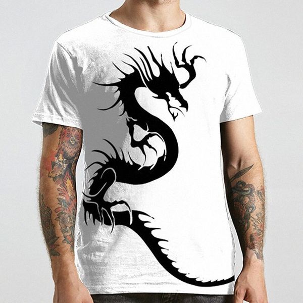 

men's tee t shirt shirt 3d print dragon graphic prints plus size round neck casual daily print short sleeve basic designer big and tal, White;black