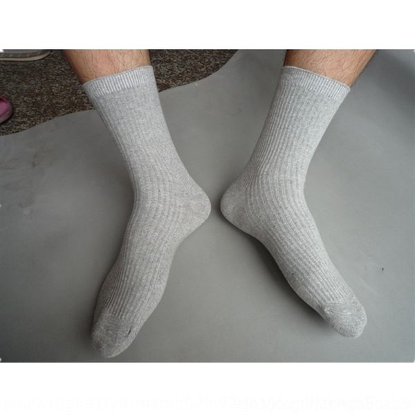 

7t4 muji spring warm cotton and autumn cotton business men's socks middle tube leisure warm socks men's loose mouth good products, Black