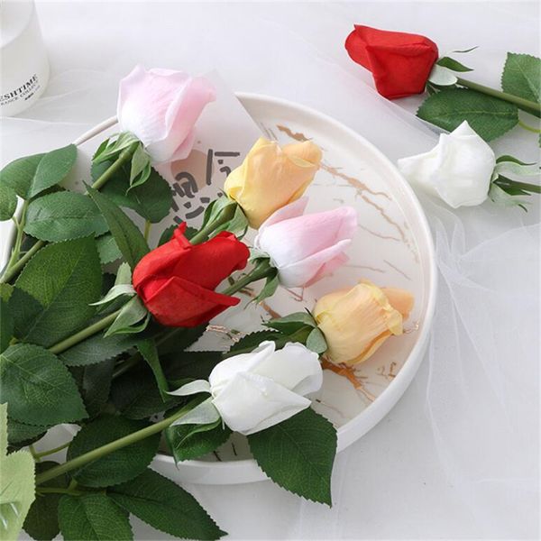 Dekorative künstliche Blumen aus Kunstseide mit langem Stiel, Rose für Hochzeit, Party, Zuhause, Büro, Outdoor-Dekoration