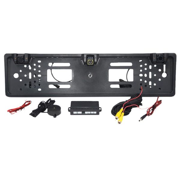 

webcams rearview camera car european license plate frame light 12 led 170 backup reverse ir with 2 parking sensor