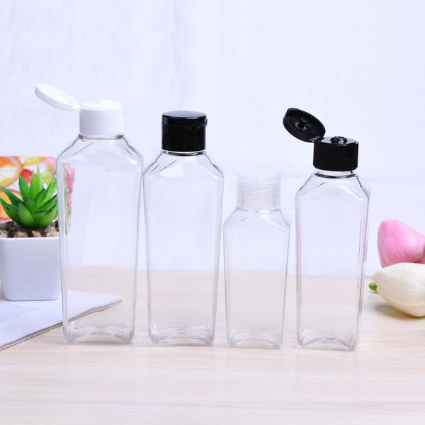 

200ml 250ml x 24 flip cap clear bottle empty plastic diamond pet lotion bottles for shampoo storage & jars
