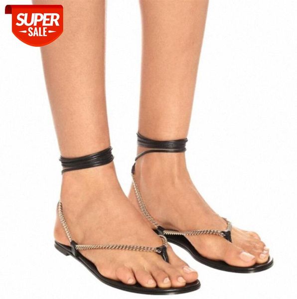

sandals women's plus size shoes european and american flat bottom strap slippers beach #cy09, Black