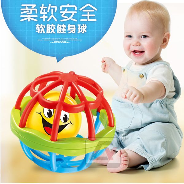 

neonatal gutta percha soft rubber hand ball baby early education educational colorful sensory bell fitness toy