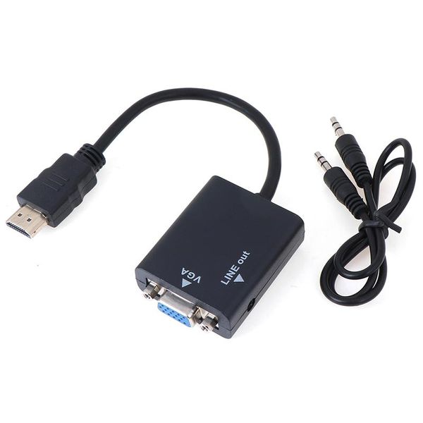 

to vga adapter cable converter support 1080p with audio for hdtv xbox ps3 laptv box cables & connectors