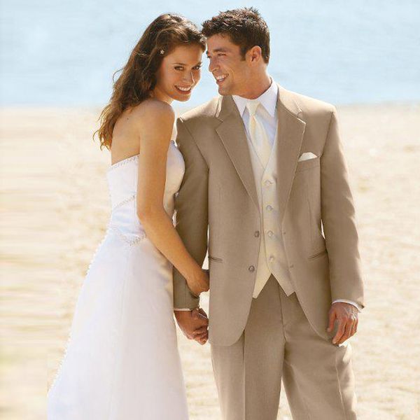 

men's suits & blazers custom made beige beach wedding men groom wear tuxedos 2 pieces (jacket+pants) bridegroom man blazer costume, White;black
