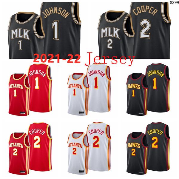 

2021 draft 1 jalen johnson 2 sharife cooper basketball atlantahawksmen black edition city jersey size s-3xl, Black;red