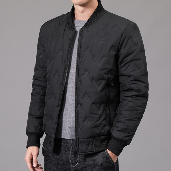 

Dao Heng cotton padded jacket men's short middle aged winter light standing collar down, Black