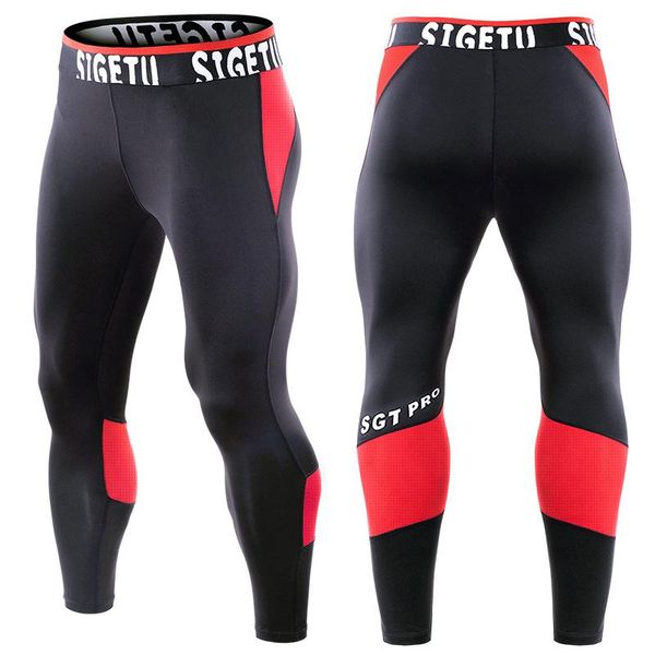 

running pants men's fitness leggings gym basketball tights sport trousers man training male run cycling pro combat compression wear pan, Black;blue