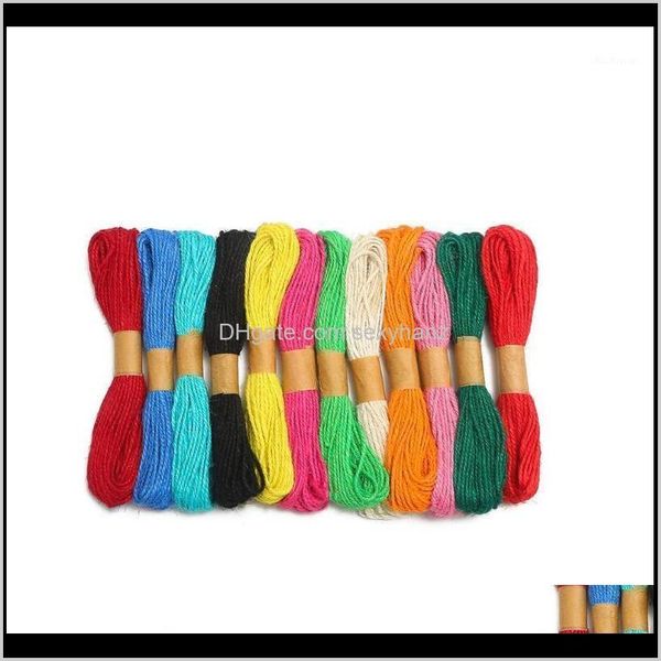 

yarn 12pcs 2mm natural jute twine burlap string rope wedding gift wrapping cords home woven decorative diy crafts1 byxol e9xk5, Black;white