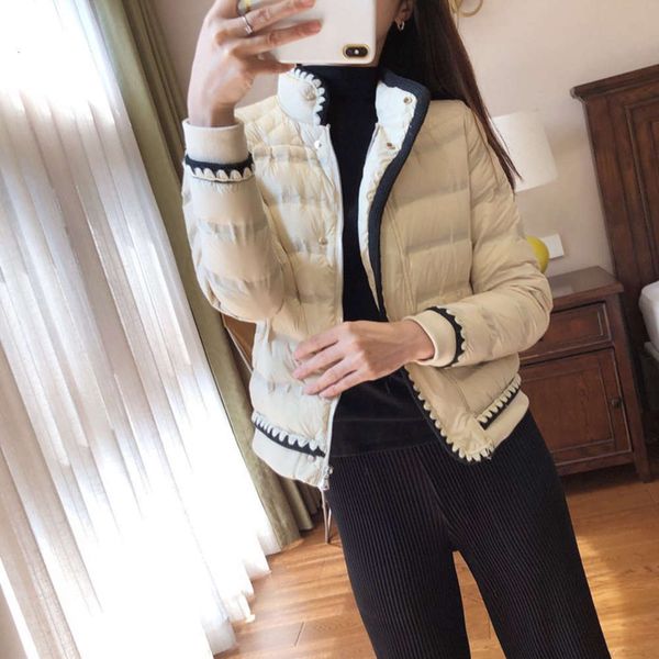 

give back white down heavy industry short jacket for women fashion thin autumn and winter coat, Black