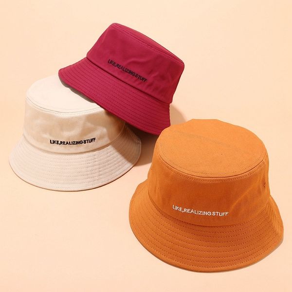 

fisherman's female summer chic letter embroidered basin versatile outdoor leisure sunshade lovers hat