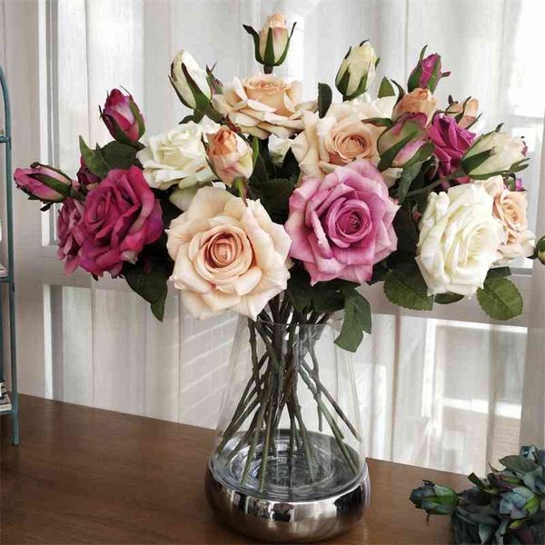 

simulation european style 2 autumn color small curly rose living bed model room decoration p props false flower